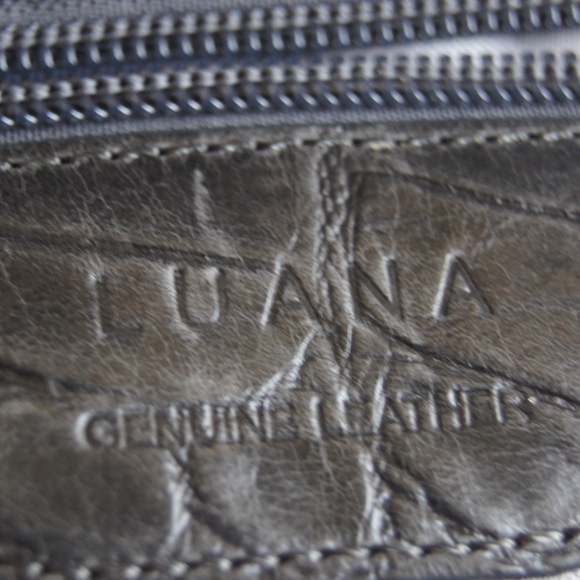 LUANA Croc Gray Genuine Leather Satchel Purse Bag - Picture 8 of 8